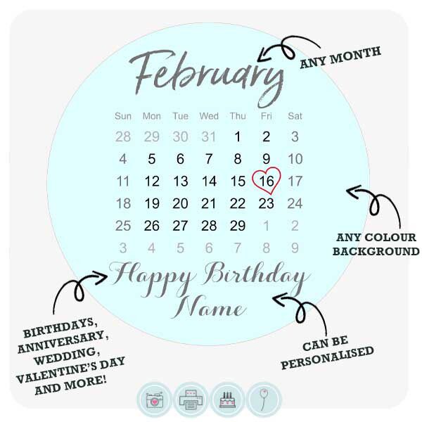 Calendar Edible Cake Topper – Edible Cake Toppers